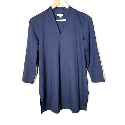 #ad J. Jill Navy blue Ponte V neck 3 4 sleeve tunic top shirt size small S B183