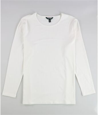 #ad Ralph Lauren Womens Solid Basic T Shirt White 2X