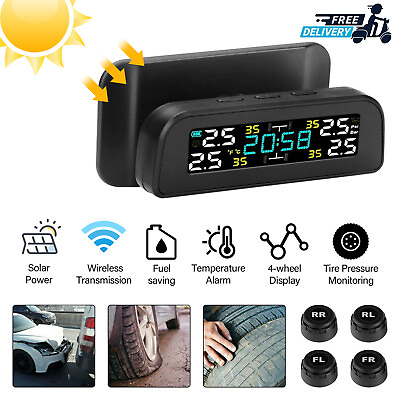 #ad Wireless Tire Pressure Car Tyre Monitor Monitoring System TPMS External 4 Sensor