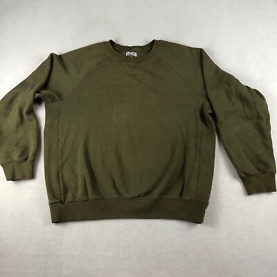 #ad Duluth Sweatshirt Mens Medium Green Crew Neck Workwear Casual Outdoor $19.89