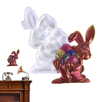 #ad Easter Bunny Adorable Bunny Silicone Rabbit Eggs Resin Casting Mold Home Decor