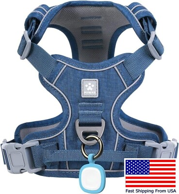 #ad BlueXL Dog Harness for Large Dogs with Pet ID TagNo PullEasy Control Handle