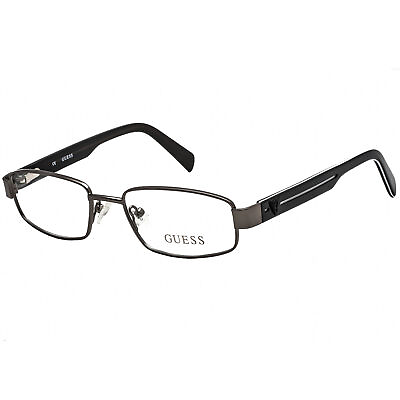 #ad Guess Men#x27;s Eyeglasses Clear Demo Lens Gunmetal Rectangular Frame GU9101 3 J14