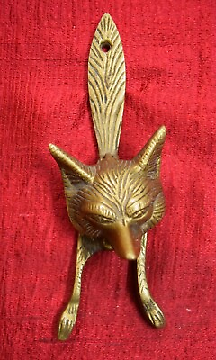 #ad Fox Head Shape Brass Door Knocker Golden Decoration Bell Valentine Gift AK49