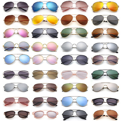 #ad Shades Polarized Aviator Sunglasses for Women Men Vintage Driving Mirrored Case $6.99