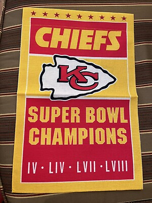 #ad Kansas City Chiefs 4 Time Super Bowl Champions 12x18in Garden Flag Double Sided