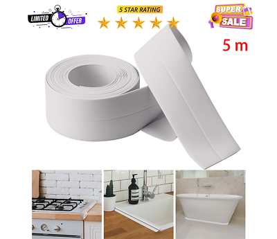 #ad Bath Kitchen Caulk Tape Sealant Strip PVC Self Adhesive Tub Wall Sealing Protect