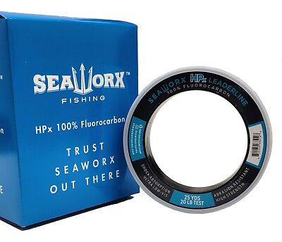 #ad Seaworx Fluorocarbon Leader Freshwater amp; Saltwater Fishing Line 25yd or 100yd