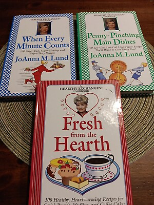 #ad Lot 3 A Healthy Exchanges Cookbook by JoAnna M. Lund Hardcover Penny Pinching