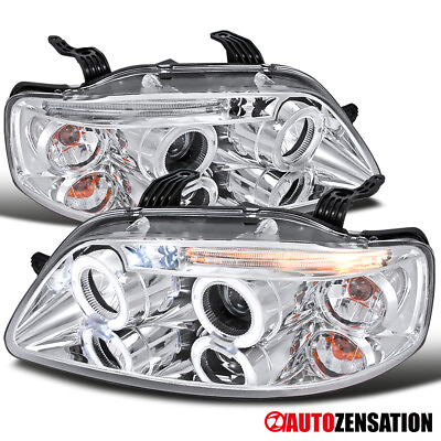 #ad LED Halo Fit 2004 2008 Chevy Aveo Projector Headlights Assembly LeftRight 04 08