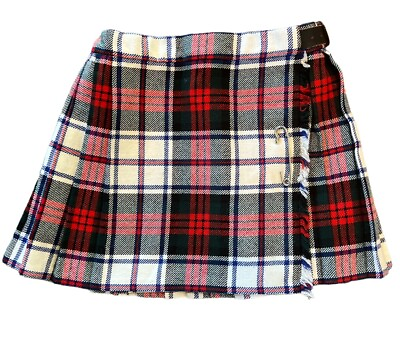 #ad Vintage St Michael wool kilt plaid skirt girls size 4