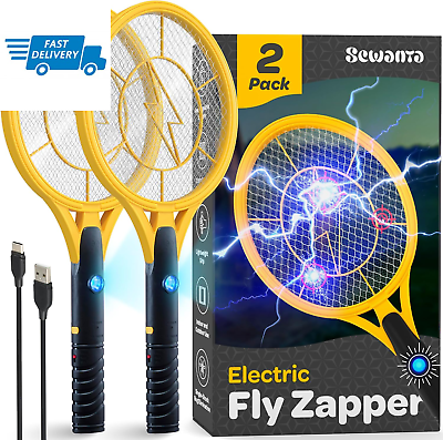 #ad Electric 4000 Volt Fly Swatter Set of 2 Handheld Bug Zapper Racket