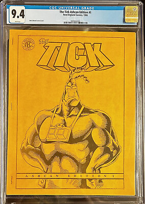 #ad The Tick Ashcan Edition #1 NEC 1988 Gold Cover CGC 9.4 White Pages SUPER RARE