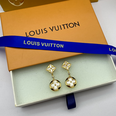 #ad New Louis Vuitton Flower LV Circle Blooming Earrings with Box