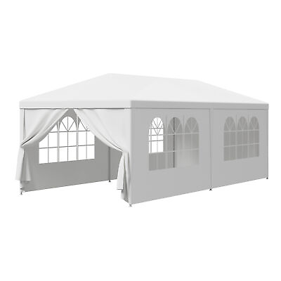 #ad 10 x 20#x27; Outdoor Gazebo Party Tent with 6 Side Walls Wedding Canopy Cater Events