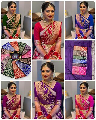 #ad Wedding Party Wear Bollywood Ethnic New Fancy Sari Blouse Saree Indian Pakistani