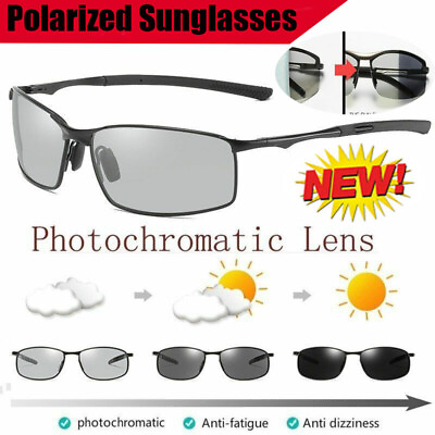 #ad Men#x27;s Photochromic Sunglasses with Polarized Lens New $7.88