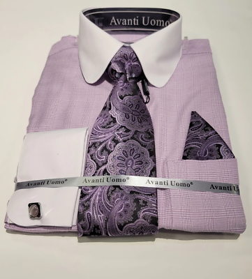 #ad Avanti Uomo DN131M Matching Shirt amp; Tie Set Lavander