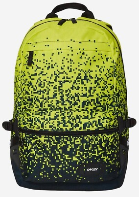 #ad Oakley 20L Street Backpack Pixel Crestible Nylon Bright Neon Green Black Bag NEW