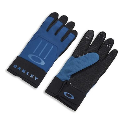 #ad Oakley Men#x27;s Ellipse Foundation Gloves Large Blue Water Resistant Athletic New