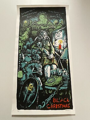 #ad BLACK CHRISTMAS 13quot; x 24quot; signed ##x27;d screen print poster Cate Francis #6 38