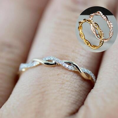 #ad Engagement Ring Creative Round Twisted Ring Women Gift Exquisite Charm Jewelry^
