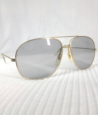 #ad Vtg 70s Sunglasses Aviator Thin Metal Frame Corning Smoke Glass Lens NonRx Retro $49.00