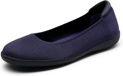 #ad Women Knit Flat Shoes Round Toe Lightweight Comfortable Slip On Ballet Flats