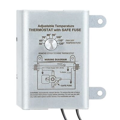 #ad 10 Amp Attic Fan Thermostat Control Programmable Thermostat with Adjustable Tem