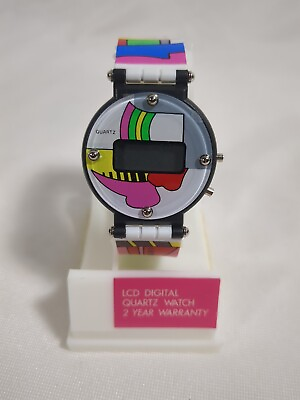 #ad Vintage Jordache Watch Colorful Digital Face Art Design UNTESTED In Box