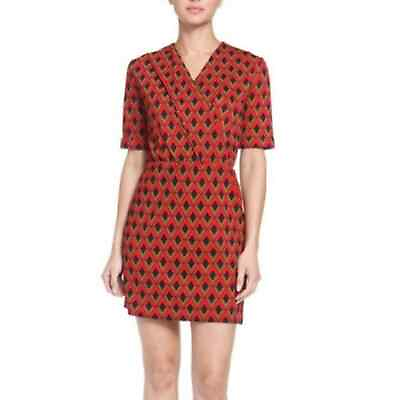 #ad Women#x27;s Tracy Negoshian Red Tan Black Dress Small Retro NEW WITH TAGS