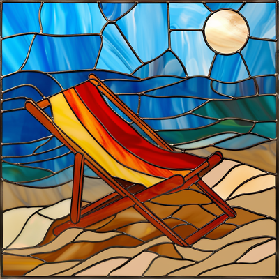 #ad 5D Diamond Painting Abstract Beach Chair on the Beach Kit $75.99