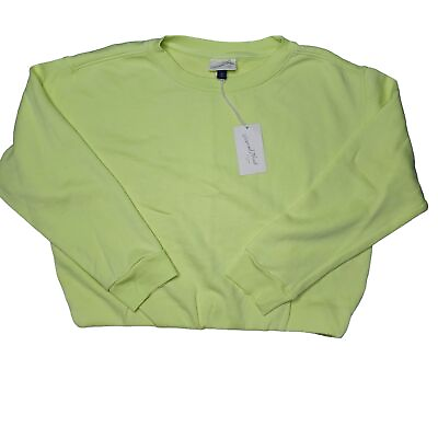 #ad Universal Thread Womens Neon Green Crew Neck Long Sleeve Sweatshirt Size Medium