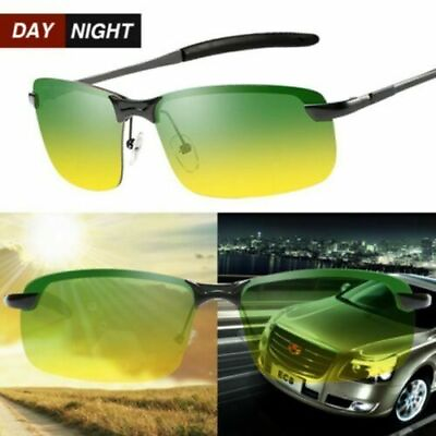 #ad Men HD Polarized Sunglasses Day Night Vision Driving Fishing Glasses Anti Glare
