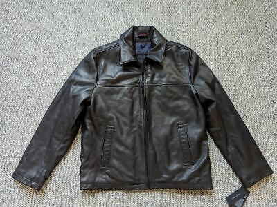 #ad TOMMY HILFIGER soft leather LAMBSKIN jacket L black NOS unworn 44 46