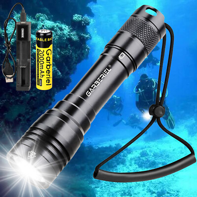 #ad Underwater 100m Scuba Diving Flashlight Waterproof Rechargeable Diving LED Lamp