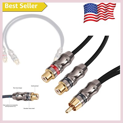 #ad High Quality RCA Y Cable Splitter 26 AWG Dual Conductor Oxygen Free Copper