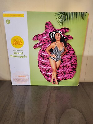 #ad Sun Squad Purple Giant Pineapple Pool Swim Inflatable Float 5ft 11in