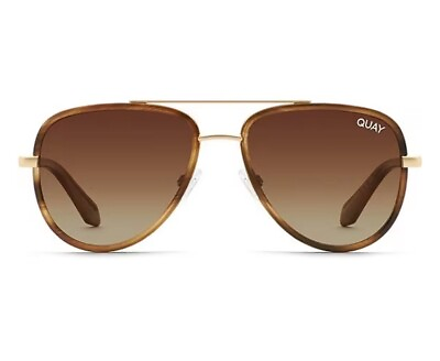 #ad Quay ALL IN Aviator Tortoise Gold Brown Sunnies POLARIZED Sunglasses 67766 61mm