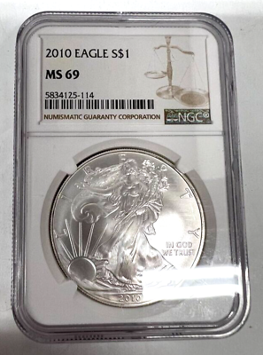 #ad 2010 Silver Eagle NGC MS69