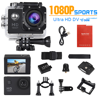 #ad 4K Waterproof Action Camera 20 MP Sport Recorder HD 1080P Camcorder Video 170°