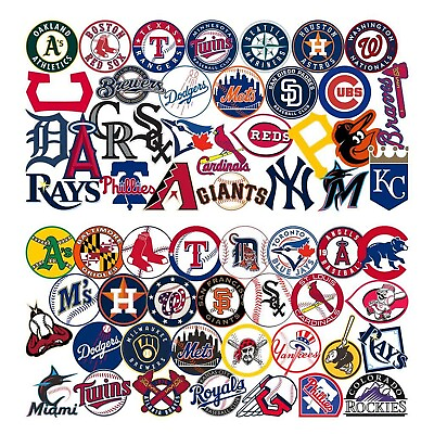 #ad 60 Pcs Sports StickersBaseball Stickers30 Baseball Team Logo Stickers30 Ba...