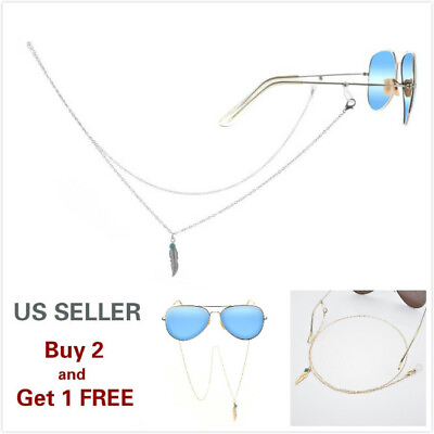 #ad Eyeglass Chain Sunglasses Read Bead Glasses Chain Holder Eyewear Rope Necklace G $4.99