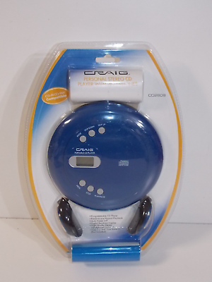 #ad New Sealed Craig Personal Stereo Blue Portable CD Player With Headphones CD2808