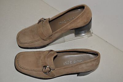 #ad Laura Scott Dark Beige Pump Shoes 2quot; Heel Square Toe Size 6 M US 37 EU 6 UK