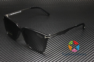 #ad TOM FORD Garrett FT0862 01D Black Smoke Polarized Plastic 56 mm Men#x27;s Sunglasses
