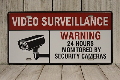 #ad Video Surveillance Camera Tin Metal Sign Metal Video Porch Pirate Deterrent