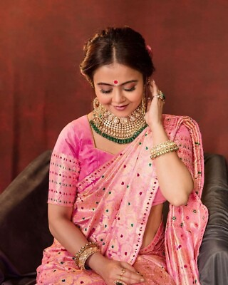 #ad Indian Traditional Wedding Sari Designer Bollywood Party Wear ethnic Eid Saree
