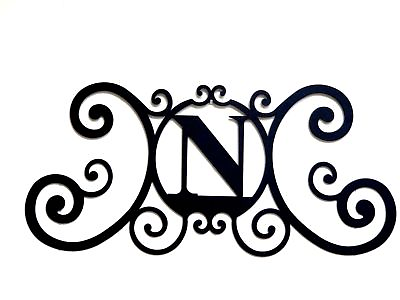 #ad Iron Metal Letter N Personalized Initial Name Wall Art Decoration Minor Defect