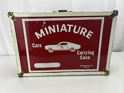 #ad Vintage Miniature Cars Red Carrying Case American Metal Box Co. Newark N.J.